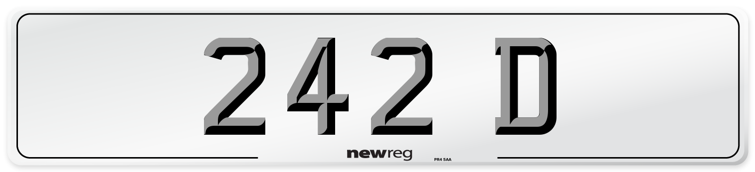 242 D Number Plate from New Reg